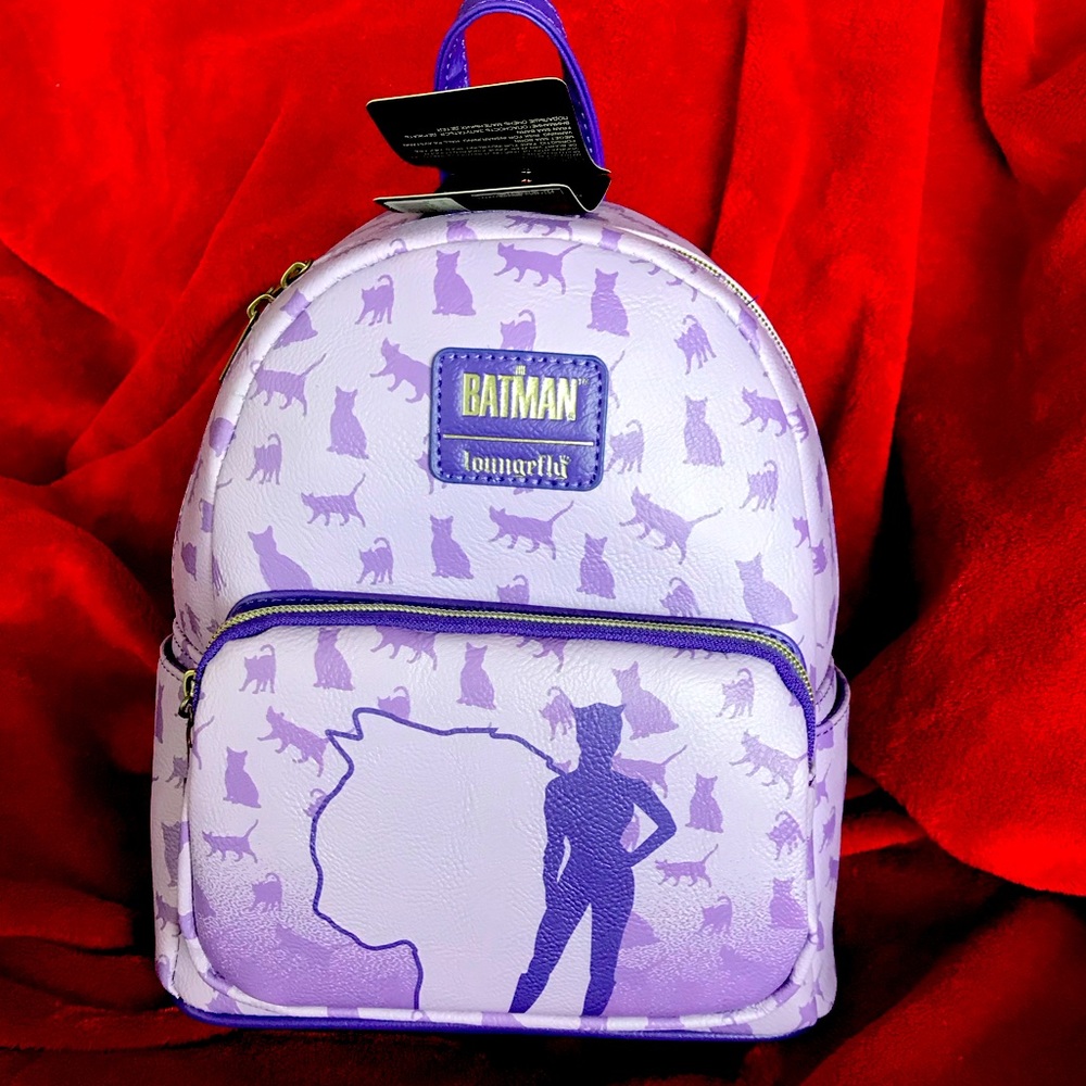 Loungefly DC Comics Catwoman - Batman Mini Backpack NWT Purple